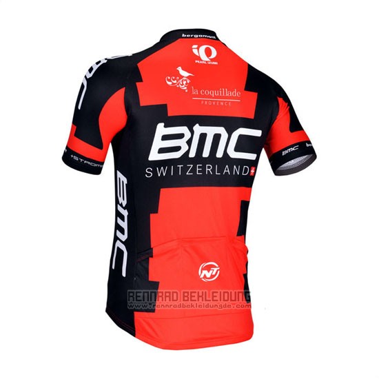 2014 Fahrradbekleidung BMC Rot und Shwarz Trikot Kurzarm und Tragerhose